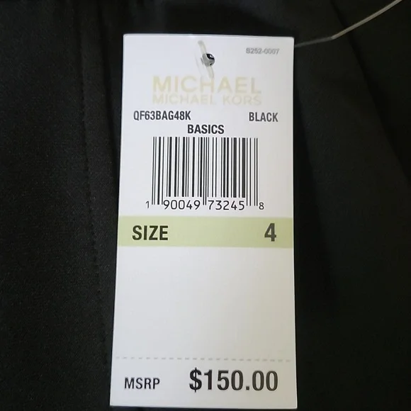 NWT MICHAEL MICHAEL KORS Front Bottom Slip Flare Dress Pants Black  Size 4 - Picture 8 of 9